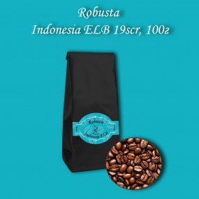 Кава зернова Robusta Indonesia ELB 19scr (Робуста Індонезія) 100г.  БЕЗКОШТОВНА ДОСТАВКА від 1кг!